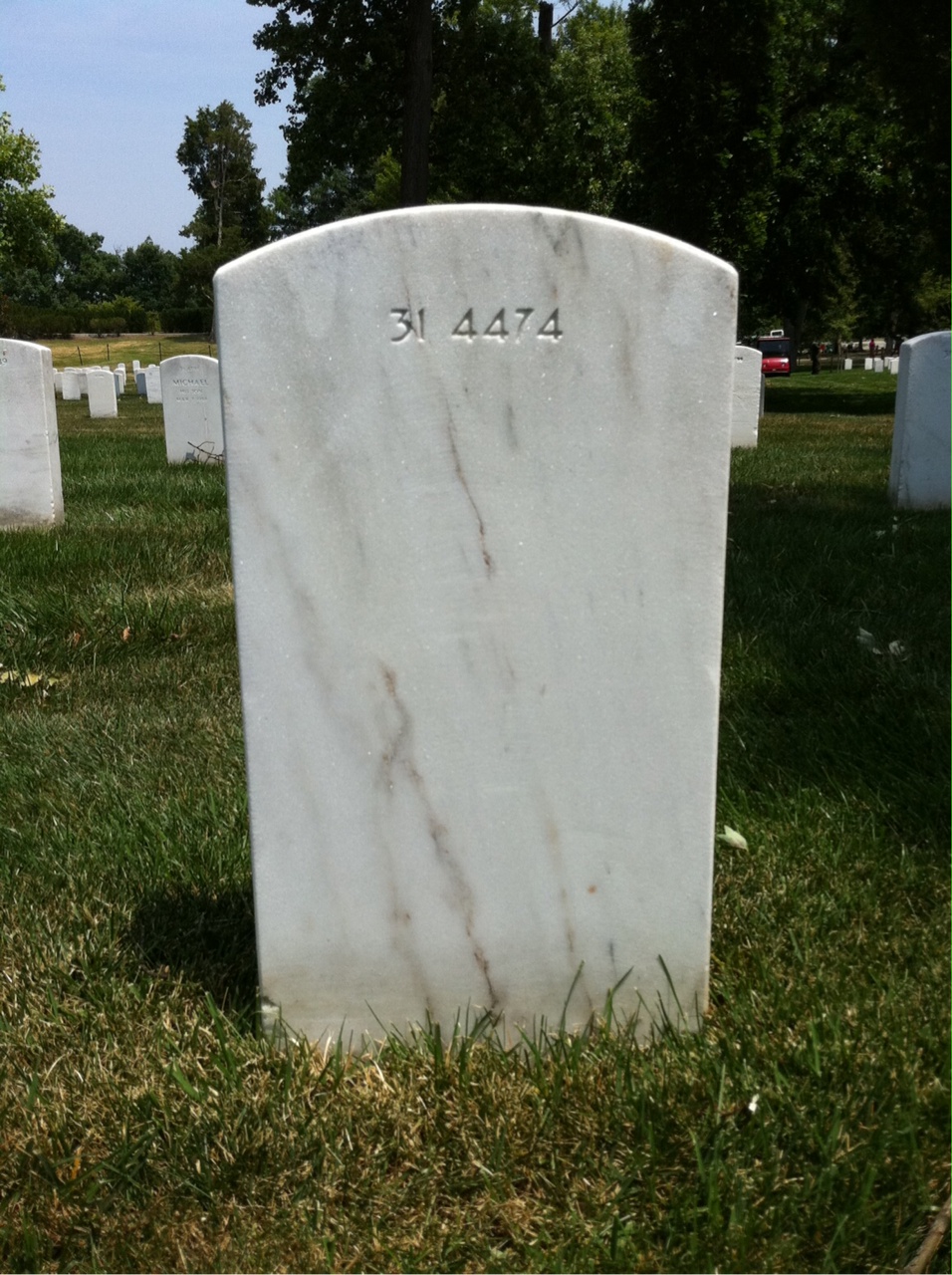Back of headstone — Bertha Moore