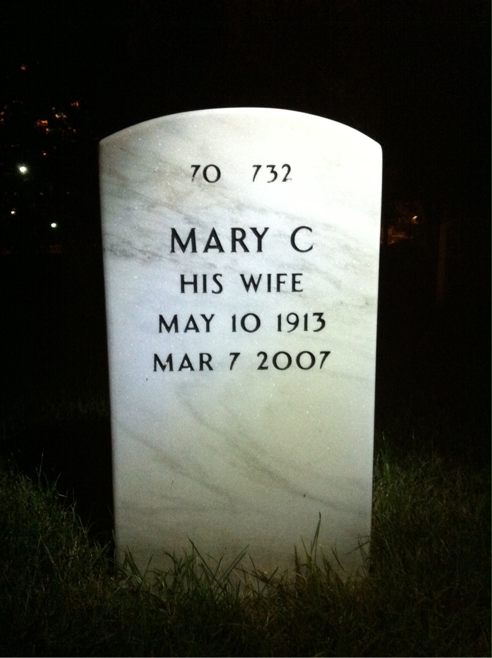 Back of headstone — Bradford Dyer
