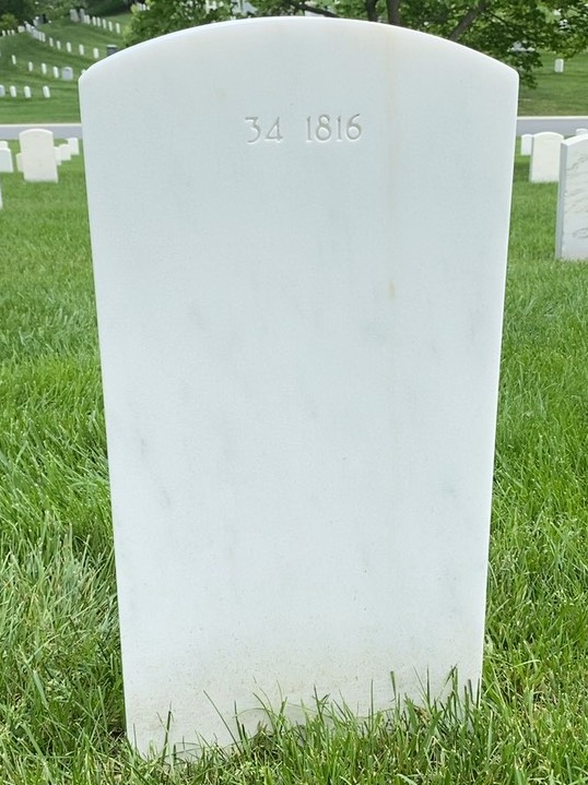 Back of headstone — Frank Baker