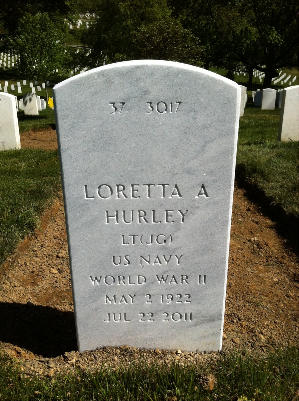 Back of headstone — William S Shoemaker