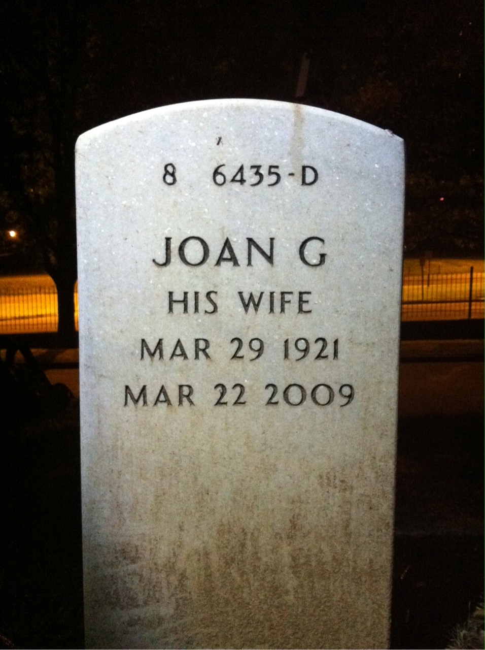 Back of headstone — Franz Logan