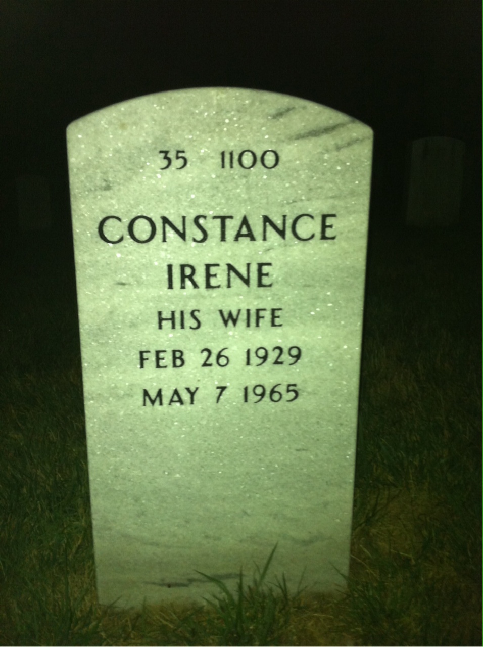 Back of headstone — Daniel Barnwell