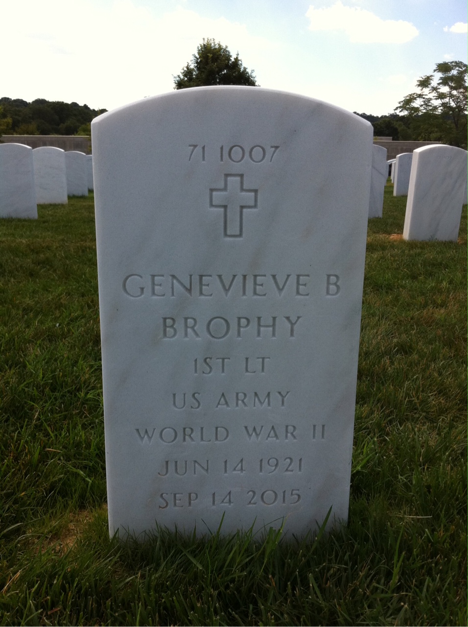 Back of headstone — William S Brophy