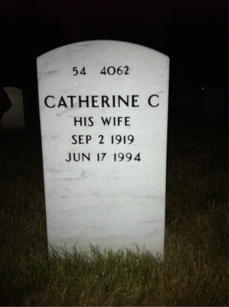 Back of headstone — Thomas Harrigan