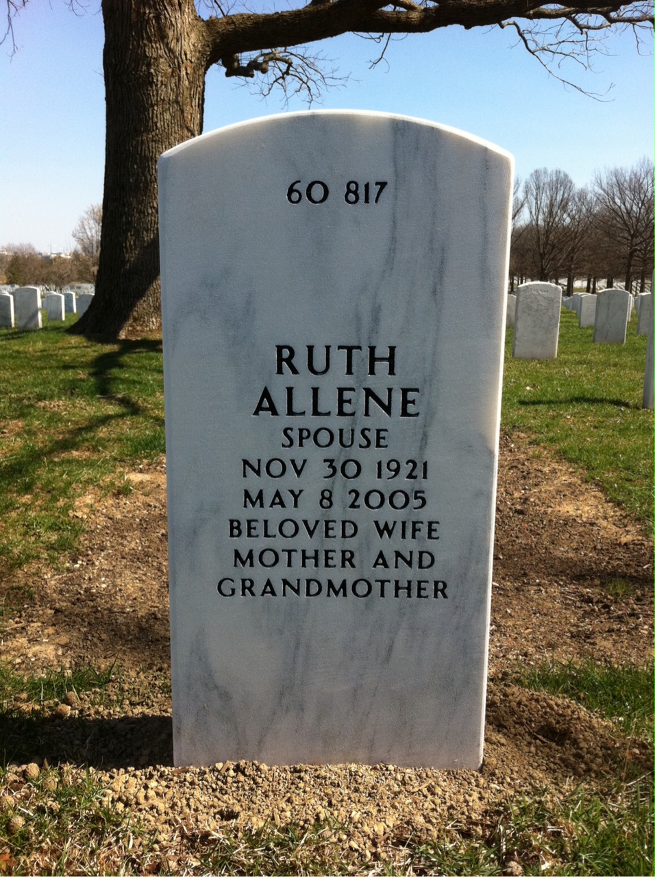 Back of headstone — Carl Hoffman