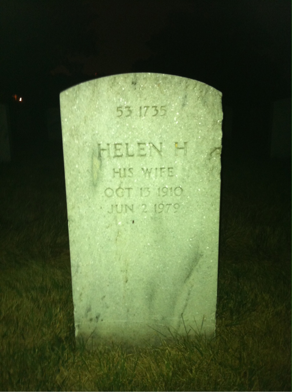 Back of headstone — Richard Williams