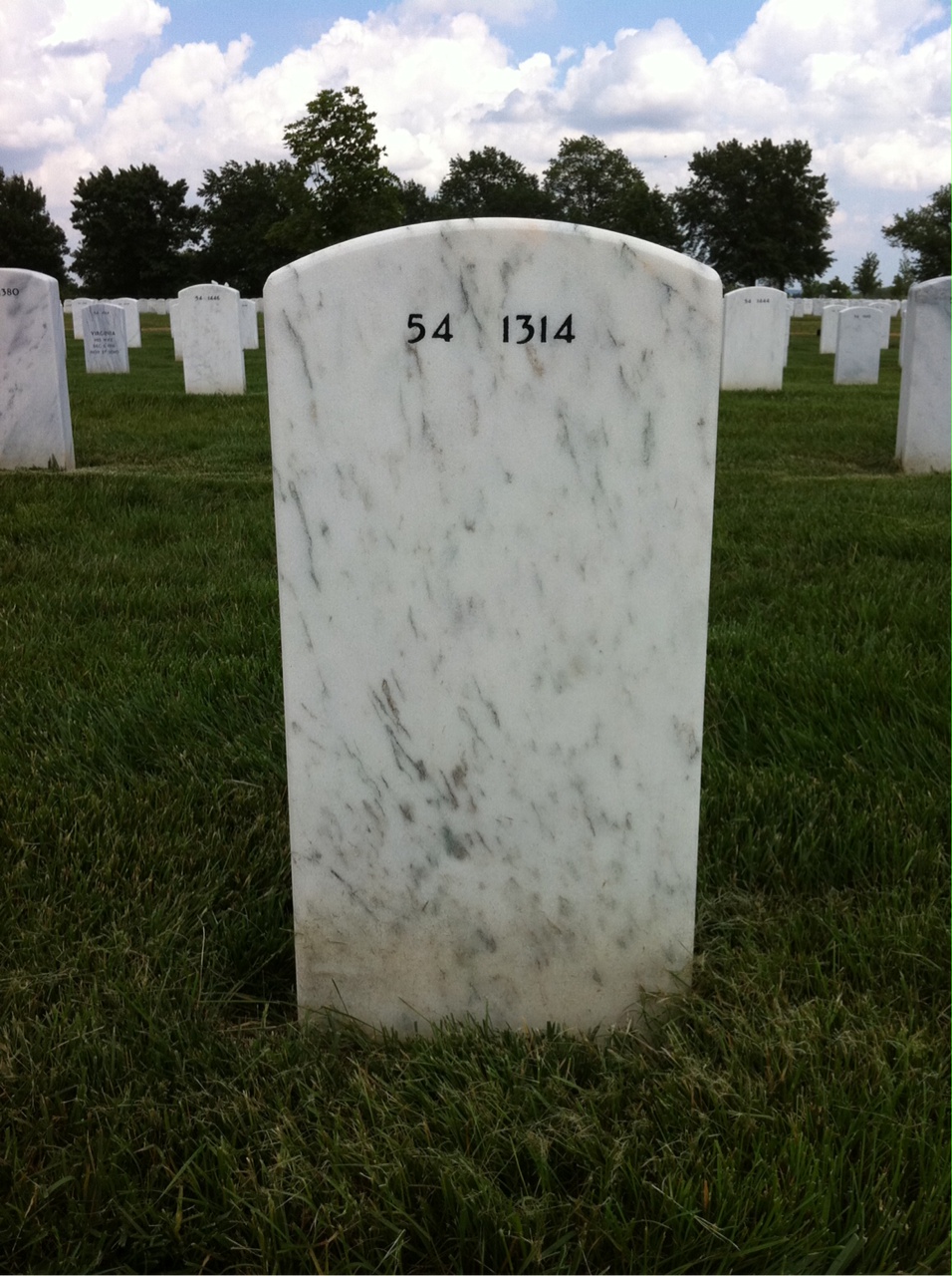 Back of headstone — Lawrence Singer