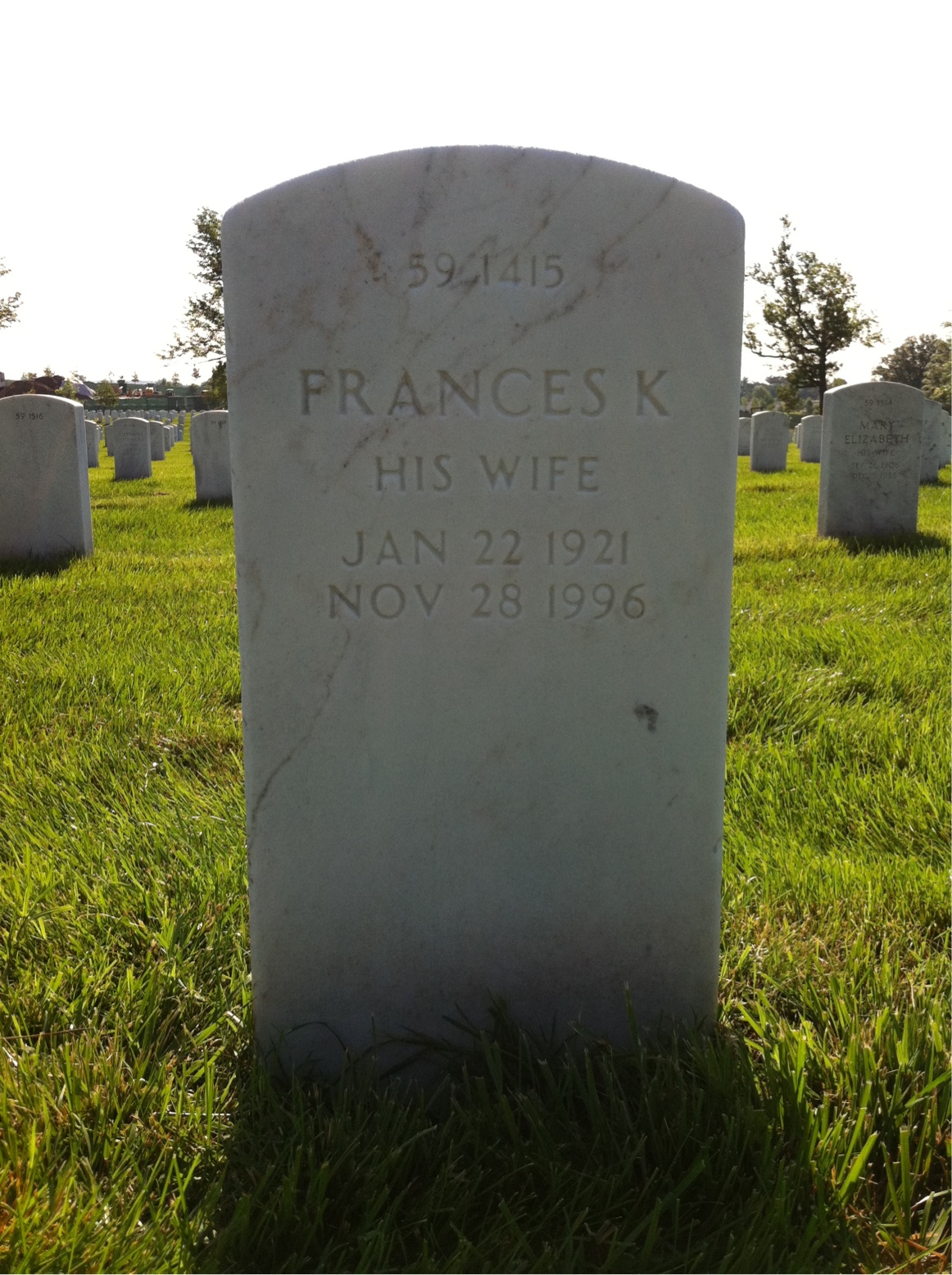 Back of headstone — John Breen