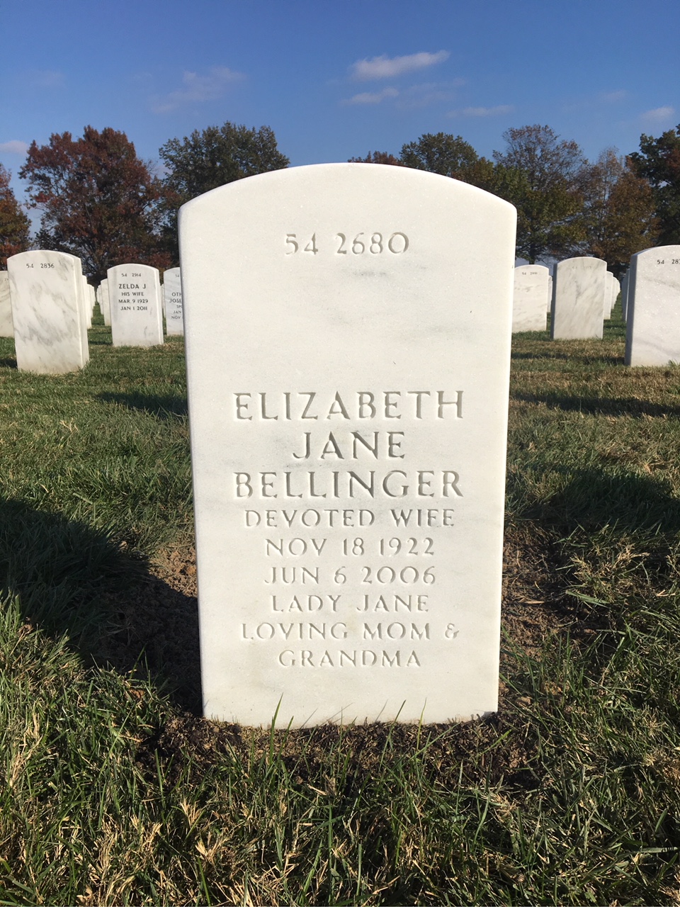 Back of headstone — Edward Doering