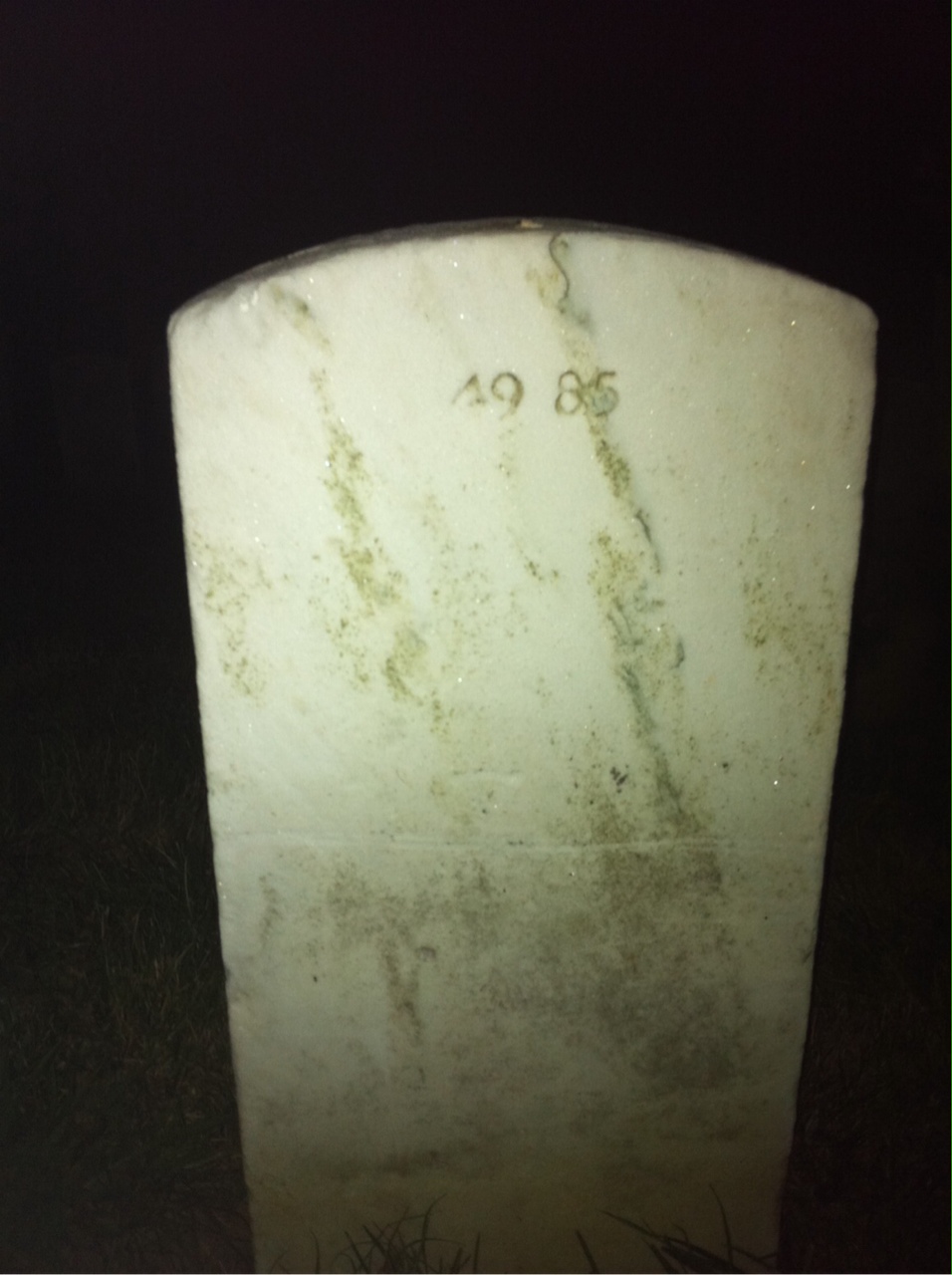 Back of headstone — James Corbin