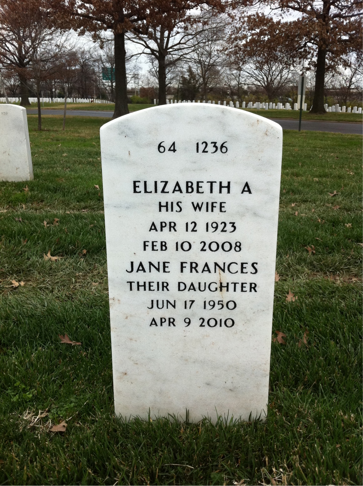 Back of headstone — Francis Mcgee