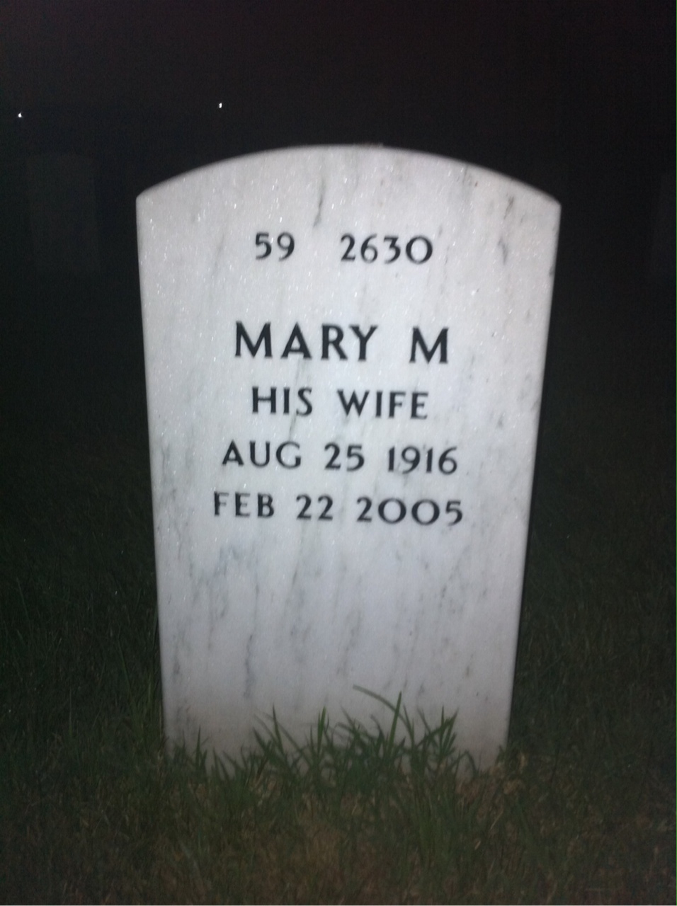 Back of headstone — Arthur Shomion