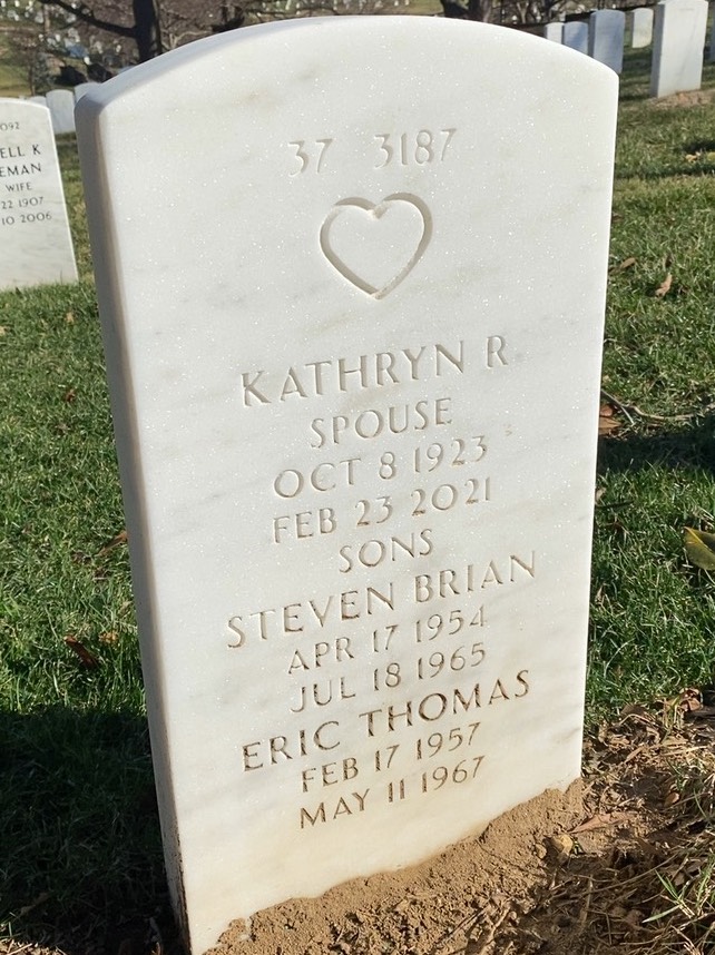 Back of headstone — Harold Larsen