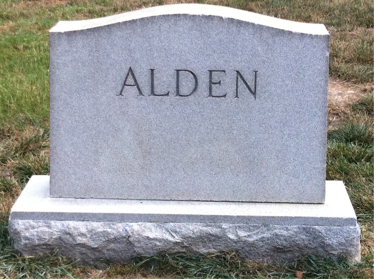 Back of headstone — Frances Alden