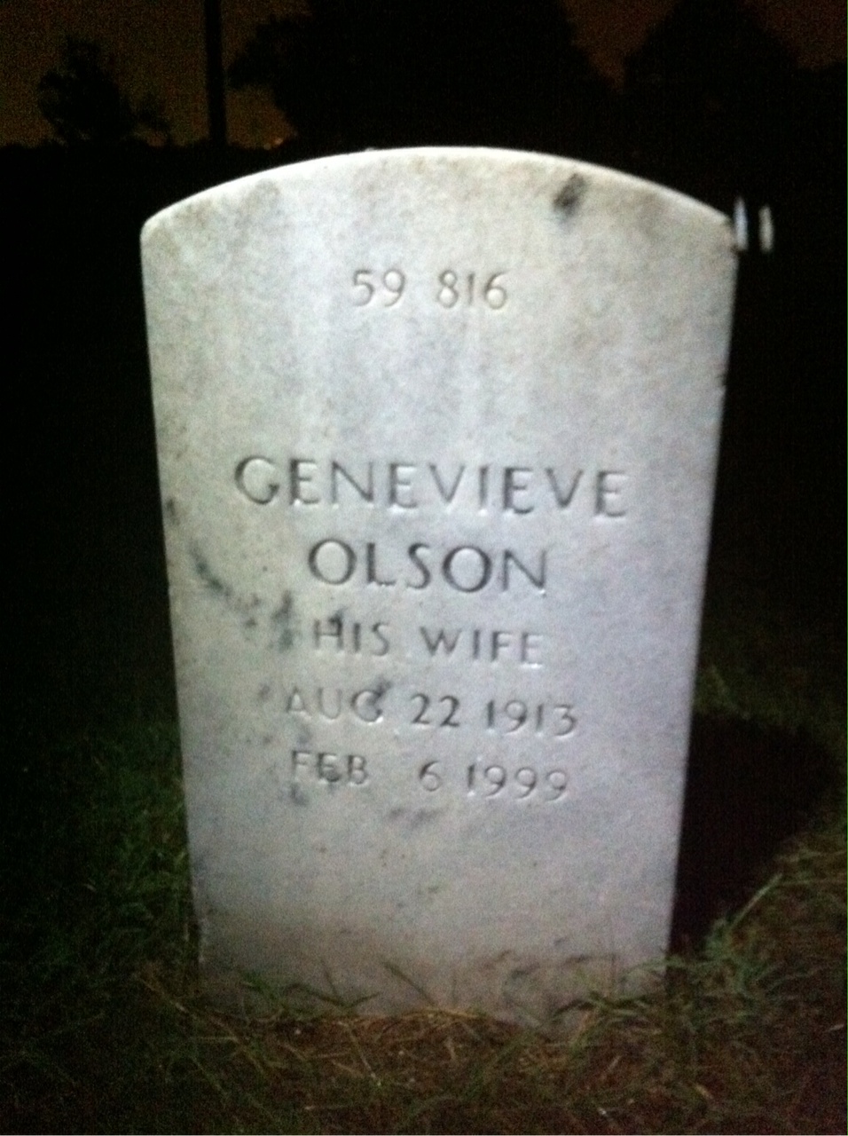 Back of headstone — Cliff Atkinson