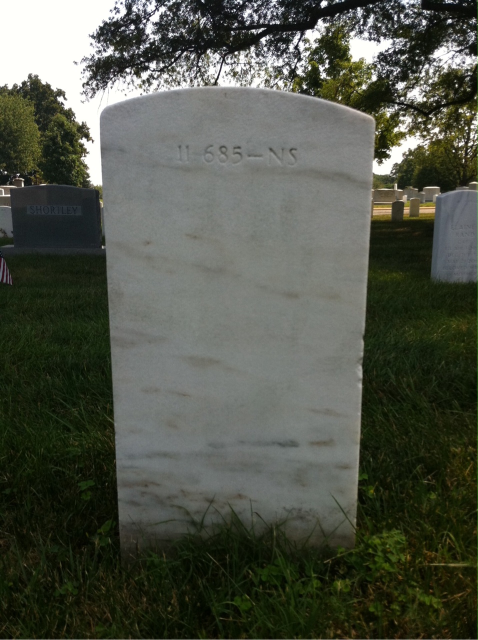 Back of headstone — Ann Myers