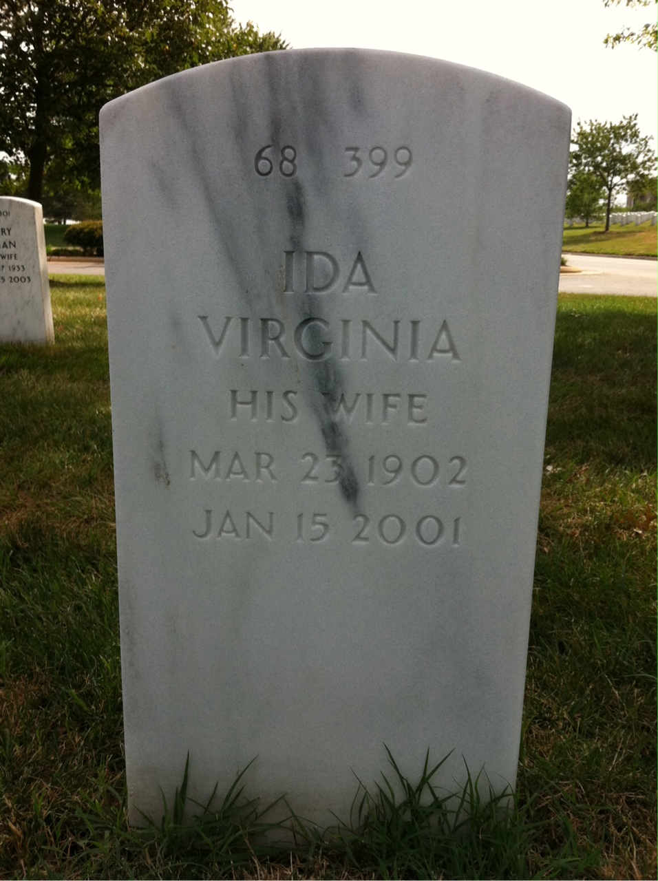 Back of headstone — William Frederick Laumer