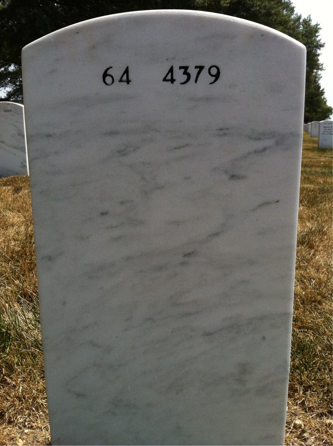 Back of headstone — Dean Pape