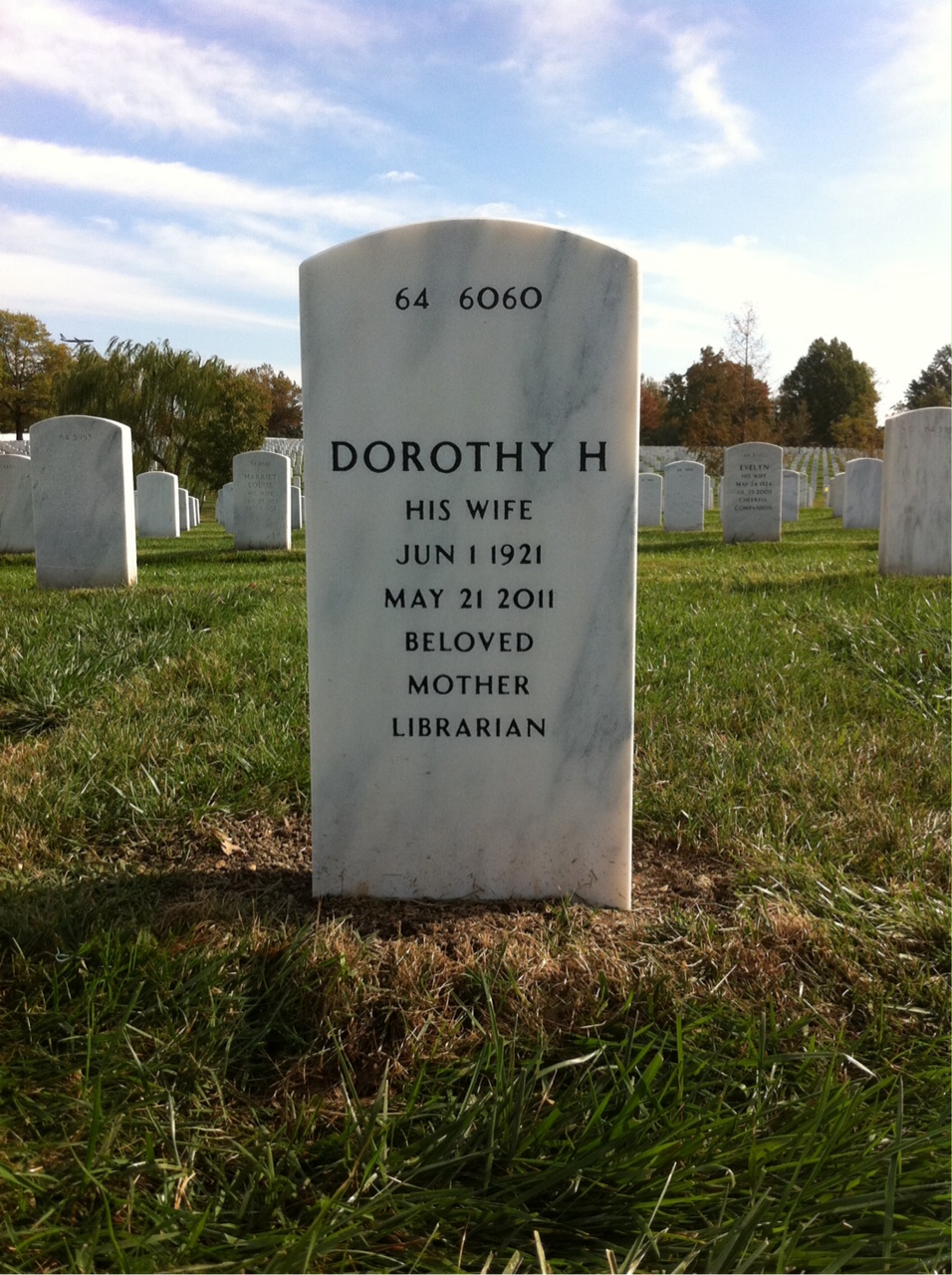 Back of headstone — Wilbur Johnson