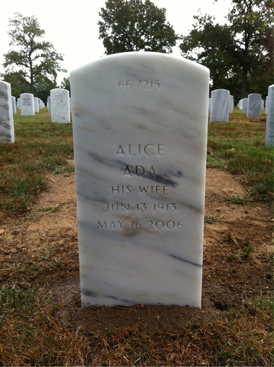 Back of headstone — Clifton Davis