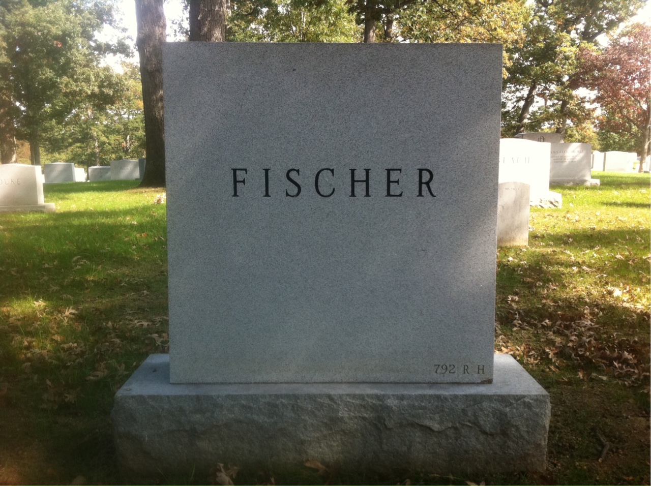 Back of headstone — Harvey Fischer