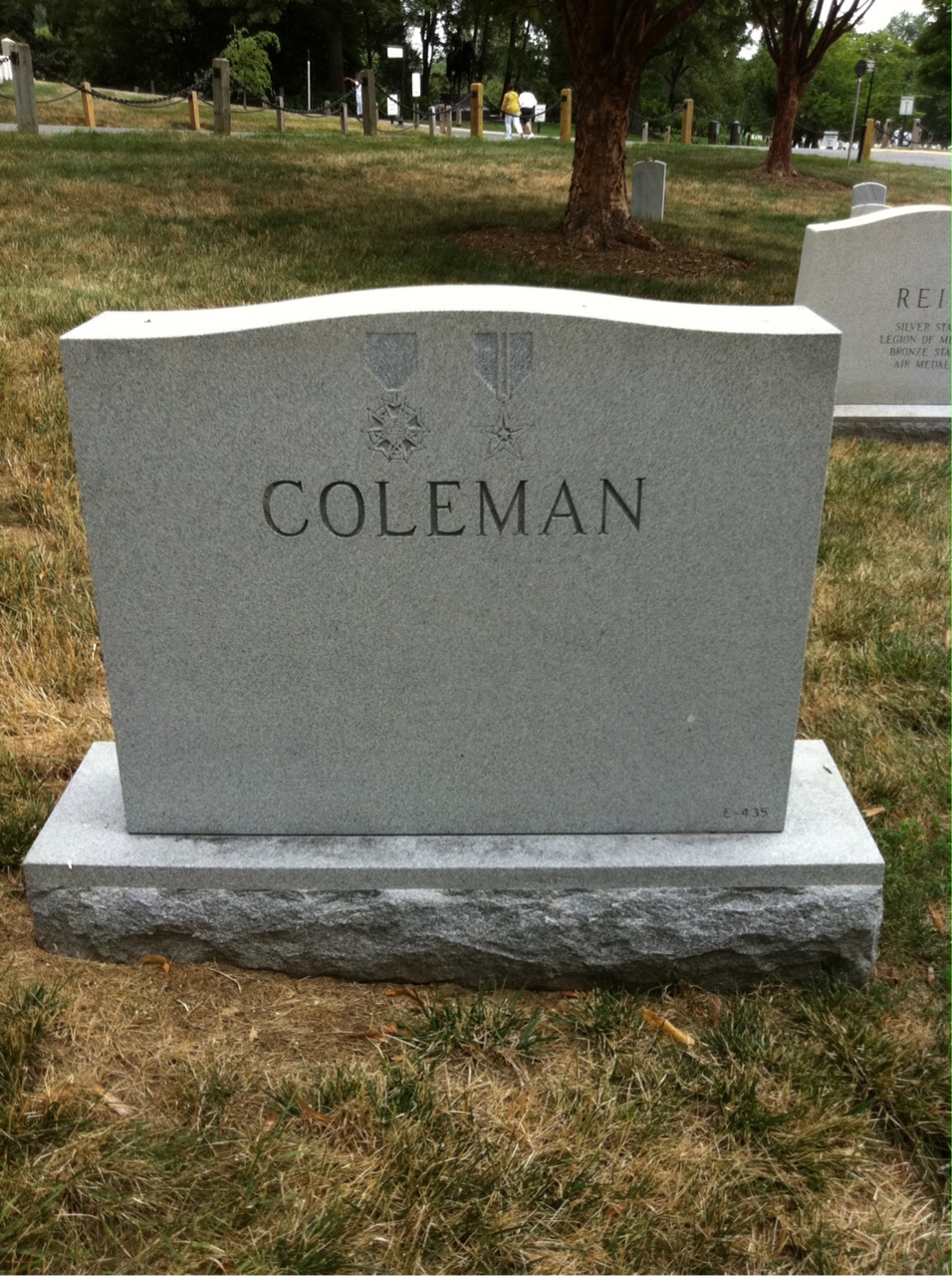 Back of headstone — James Coleman