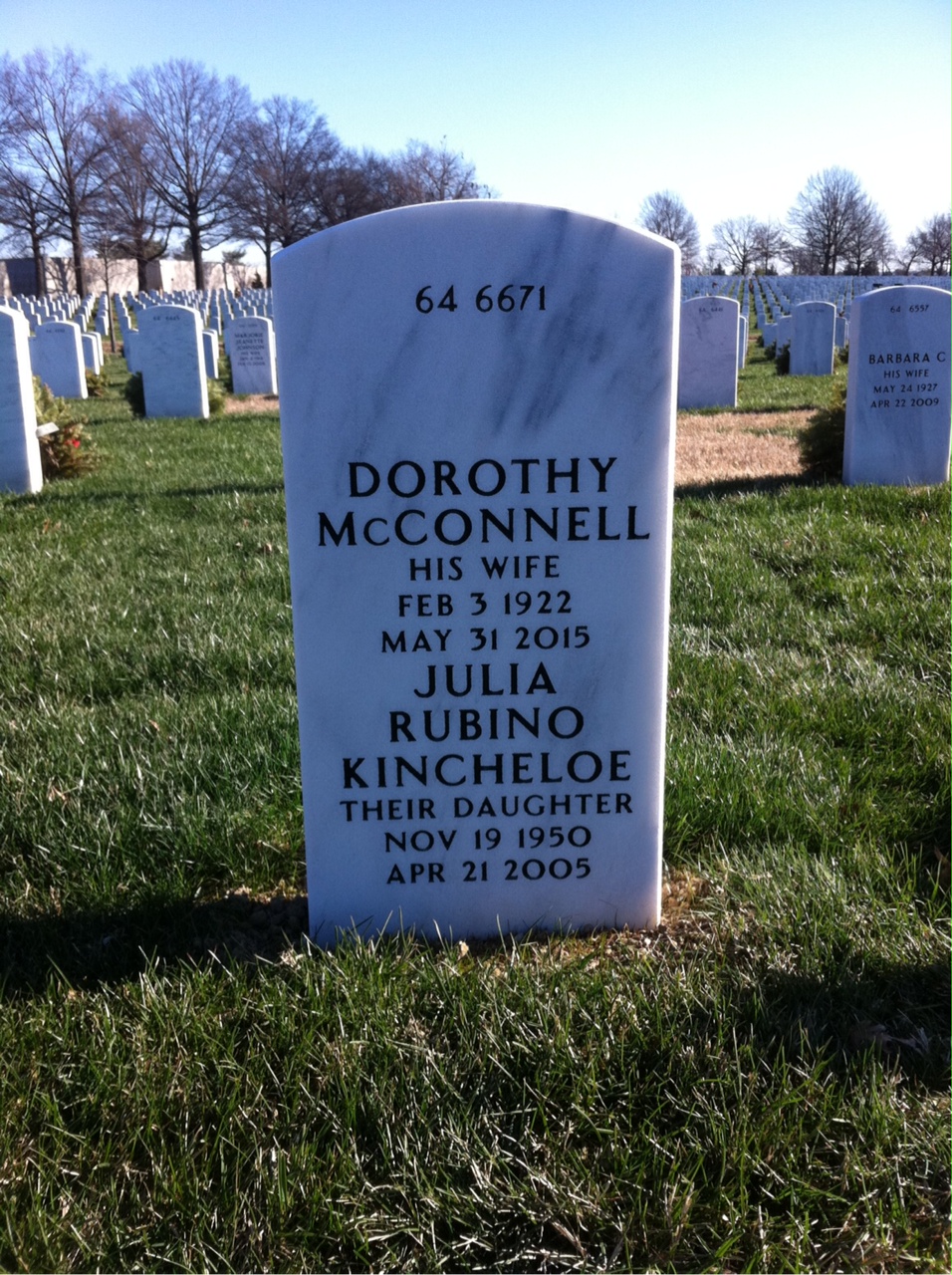 Back of headstone — John Rubino