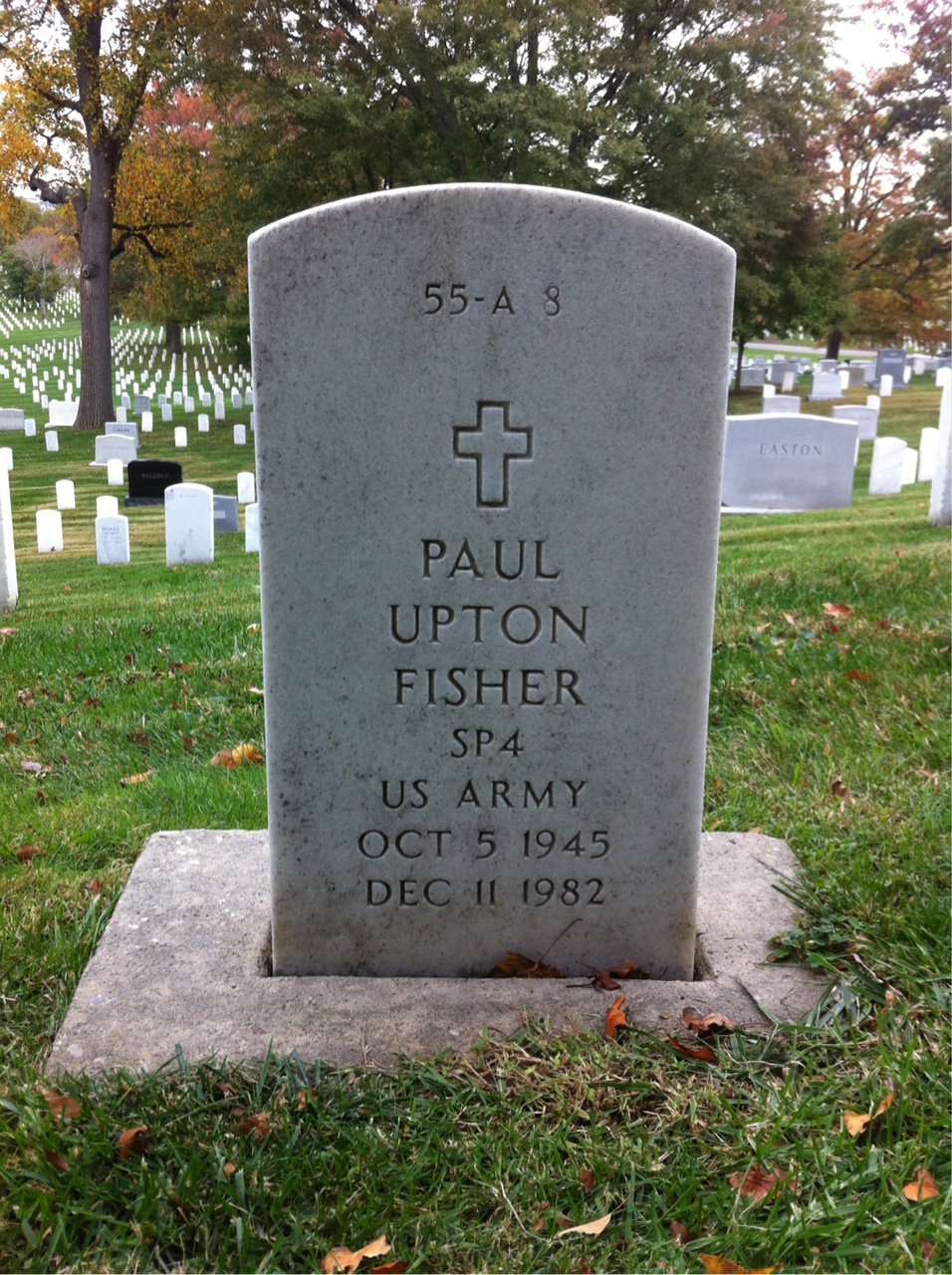 Headstone shared by 3 interments, including Frank M. Upton