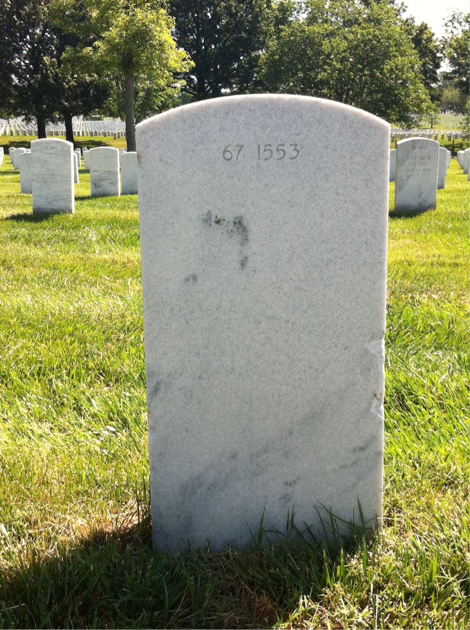 Back of headstone — Daniel Mooza