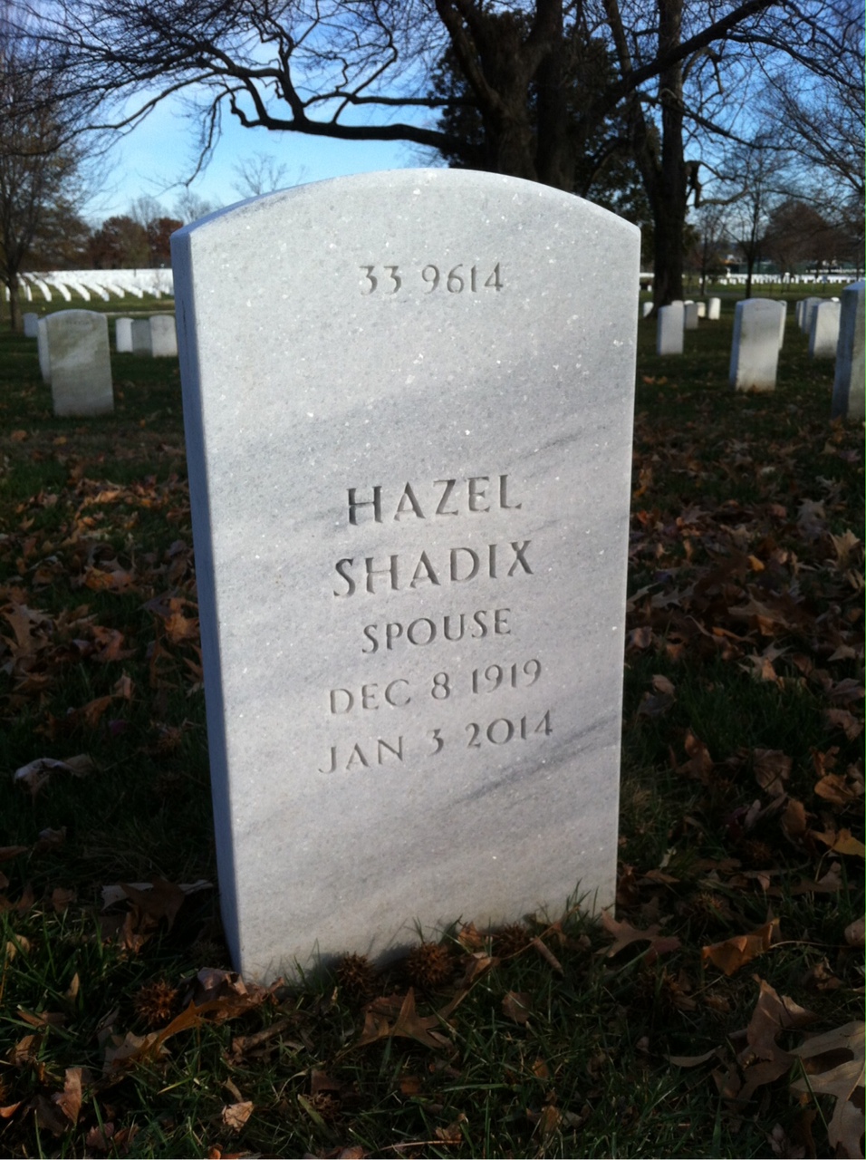 Back of headstone — Leonard Whitehead