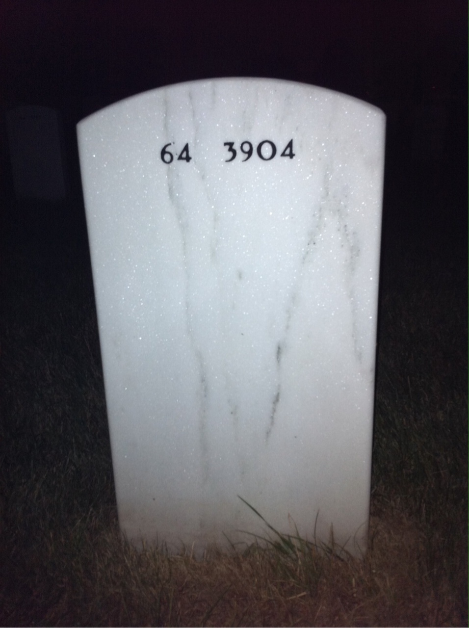 Back of headstone — Patrick Muehlenweg