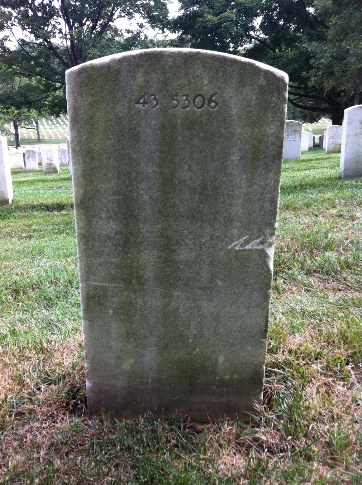 Back of headstone — Thomas A Burke