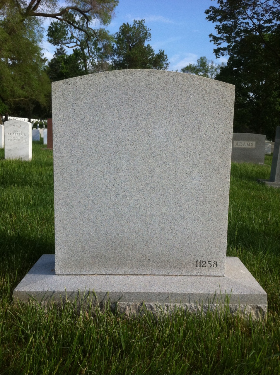 Back of headstone — Russell Anderson