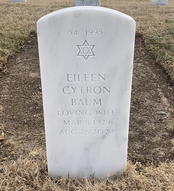 Back of headstone — Abraham Baum