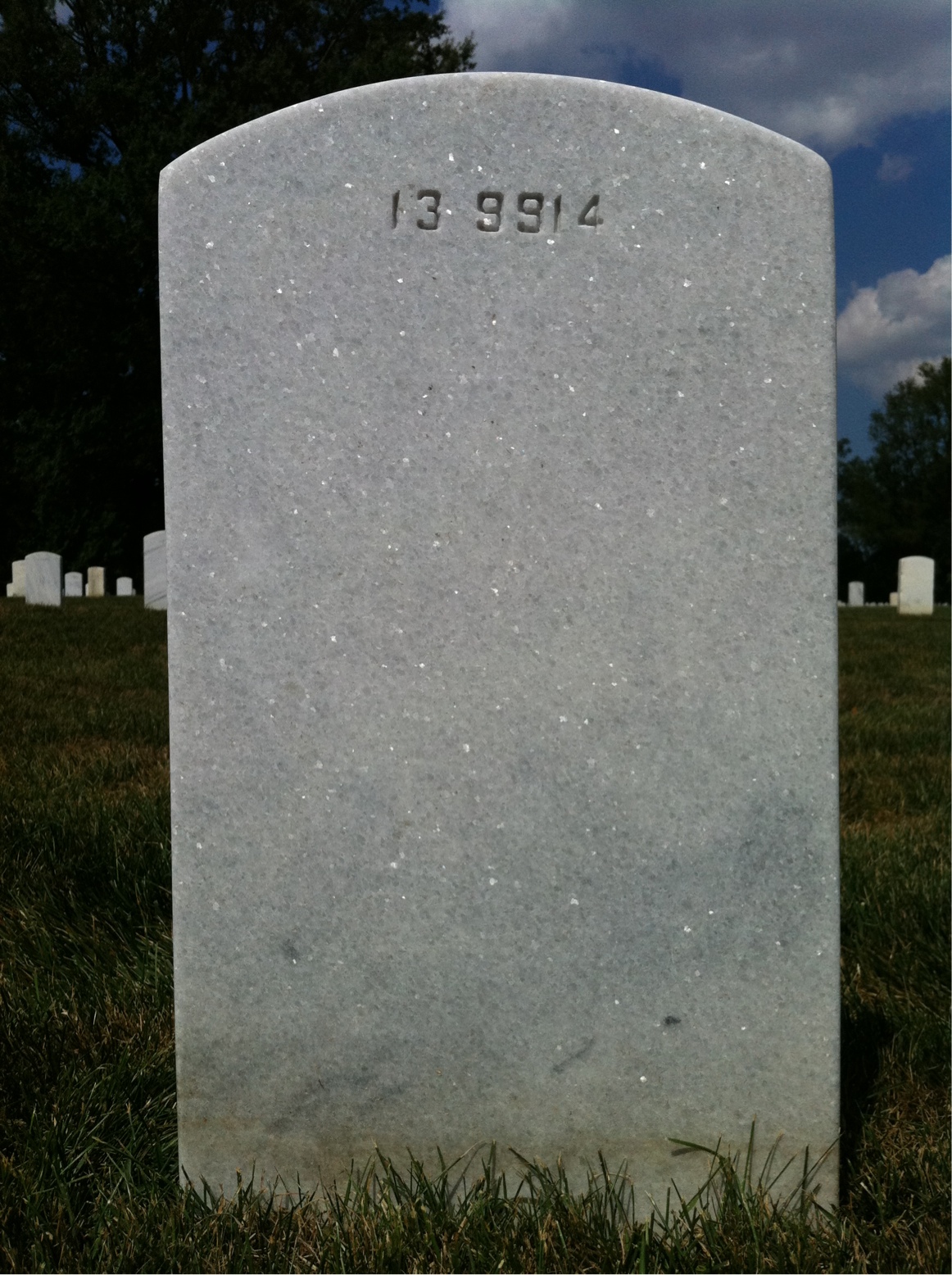 Back of headstone — Unknown Monk