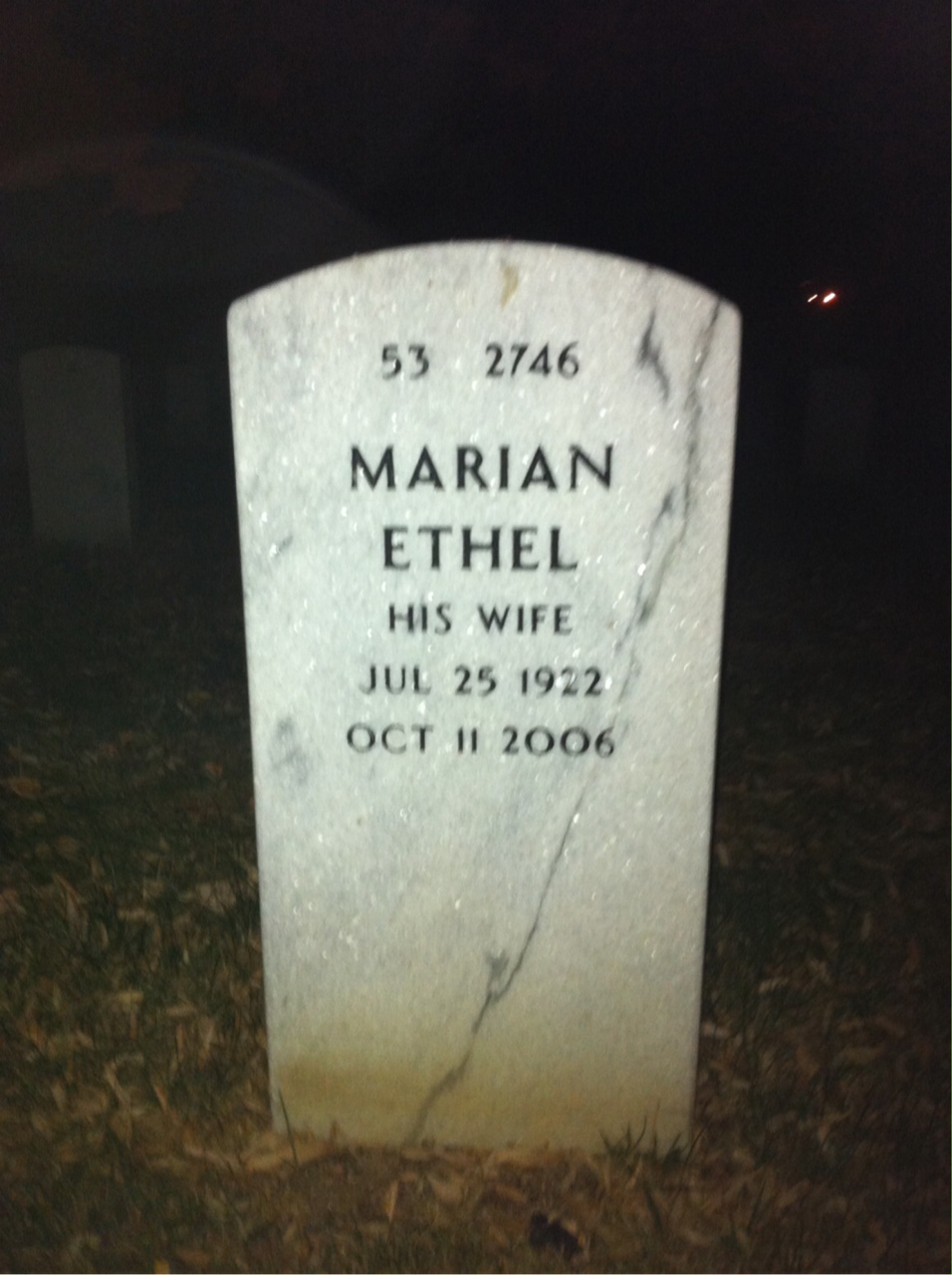 Back of headstone — Marshall Phillips