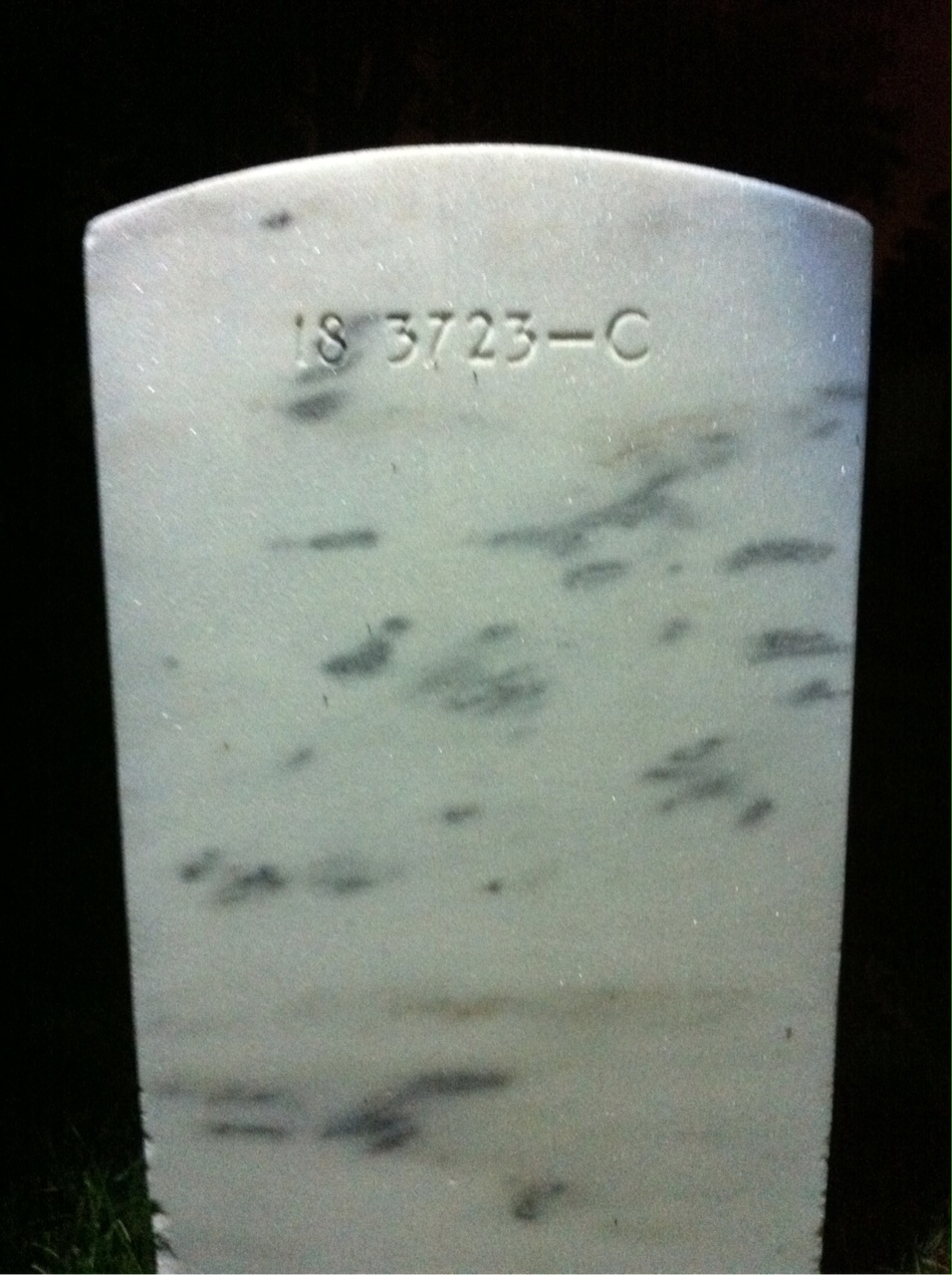 Back of headstone — Fannie Molineux