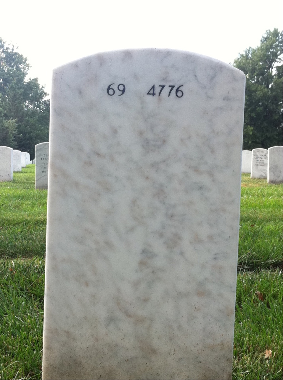 Back of headstone — Richard Baker