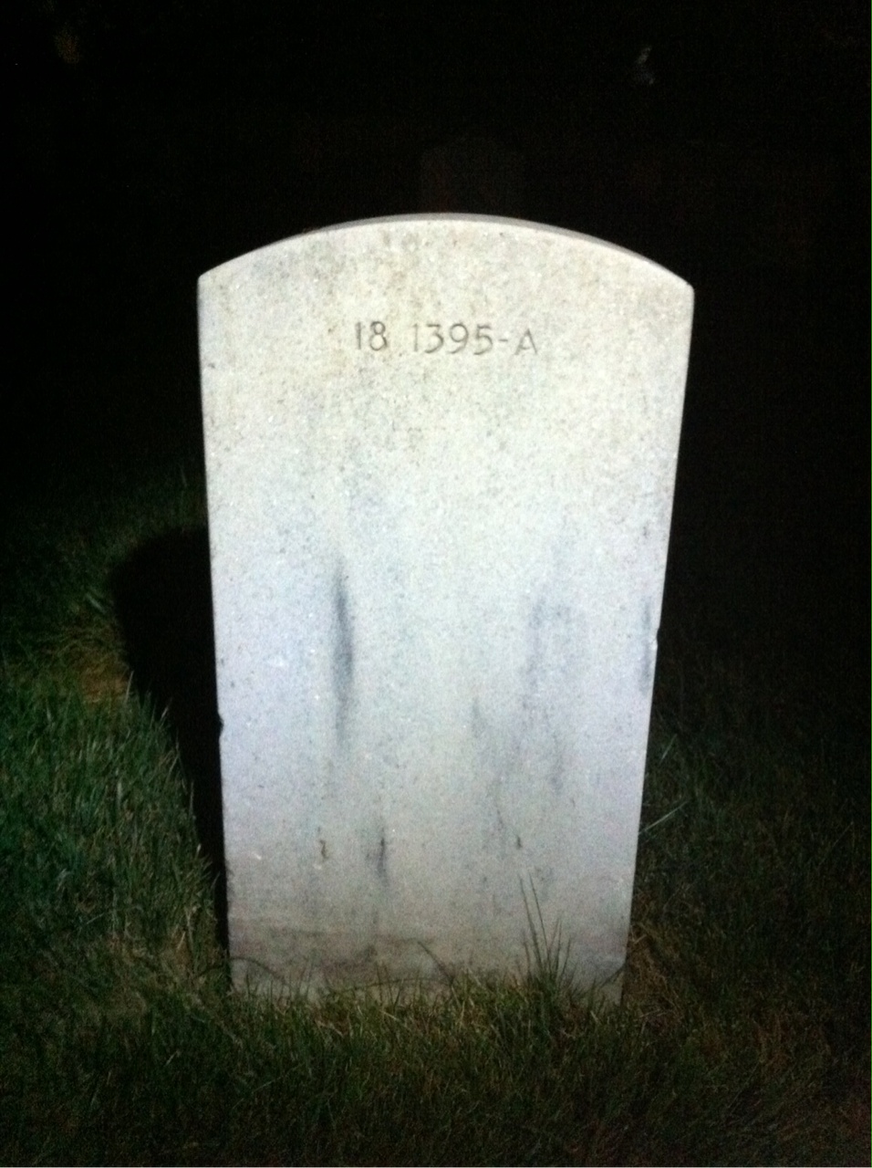 Back of headstone — George Armstrong