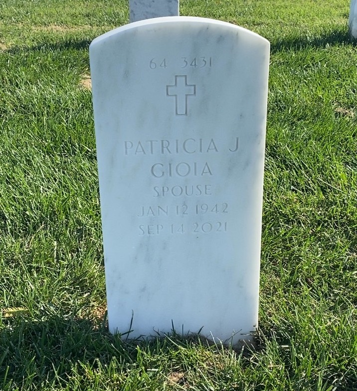 Back of headstone — John Gioia