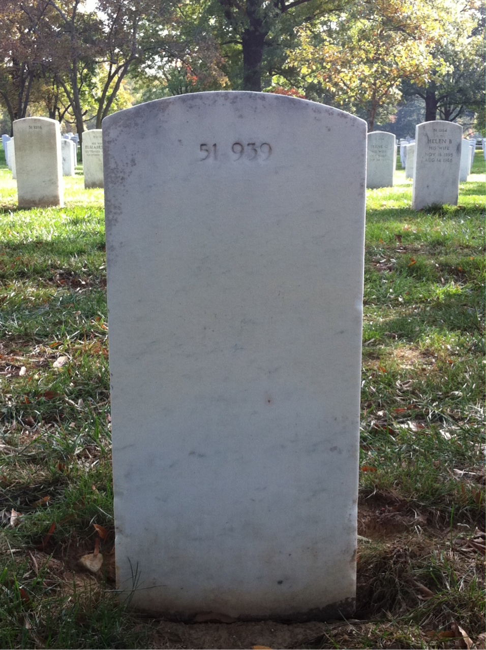 Back of headstone — Harry Anderson