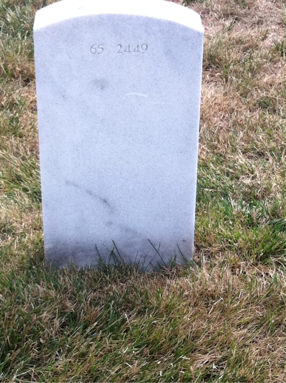 Back of headstone — William H Stewart