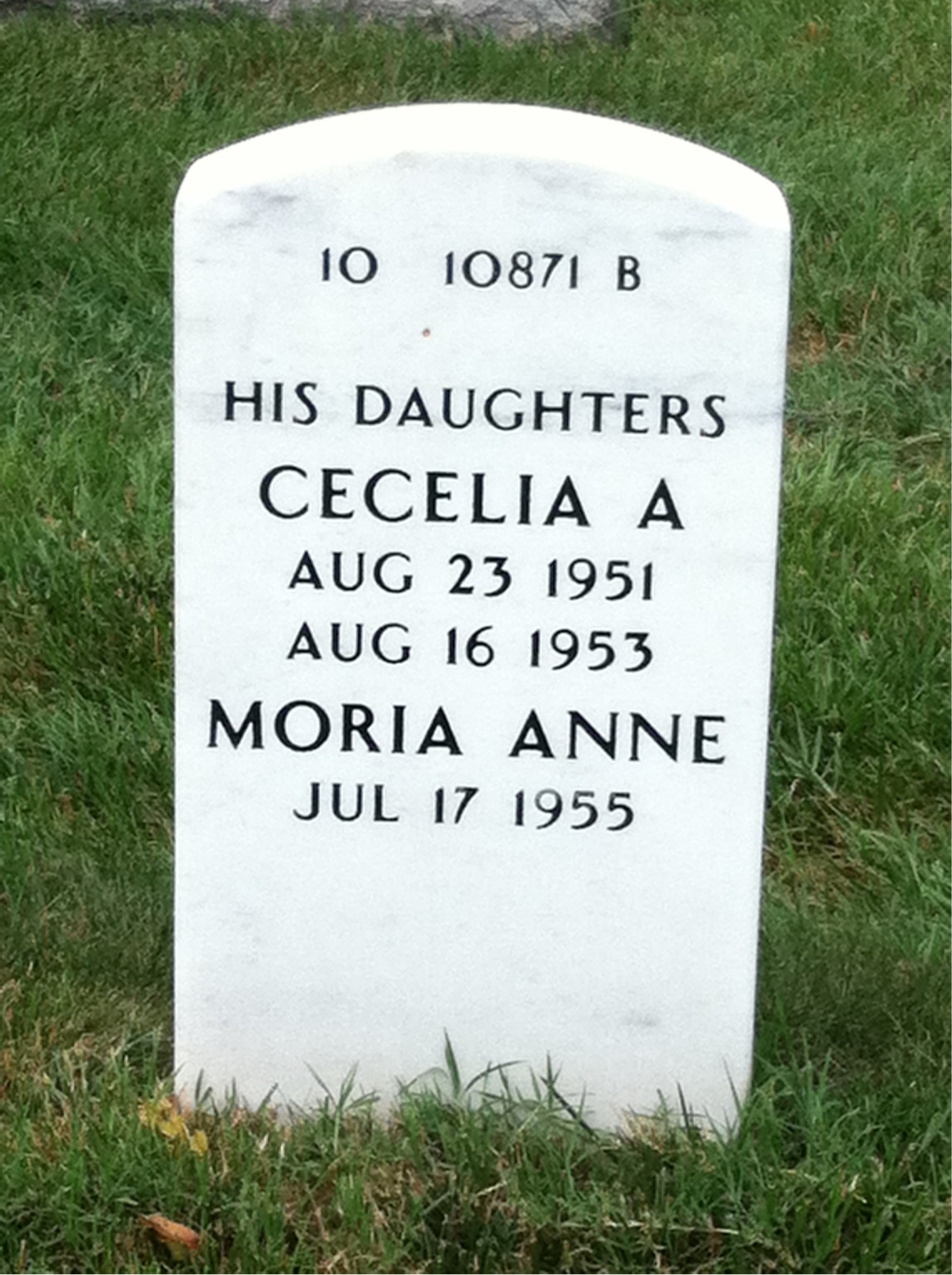 Back of headstone — Patrick Reams
