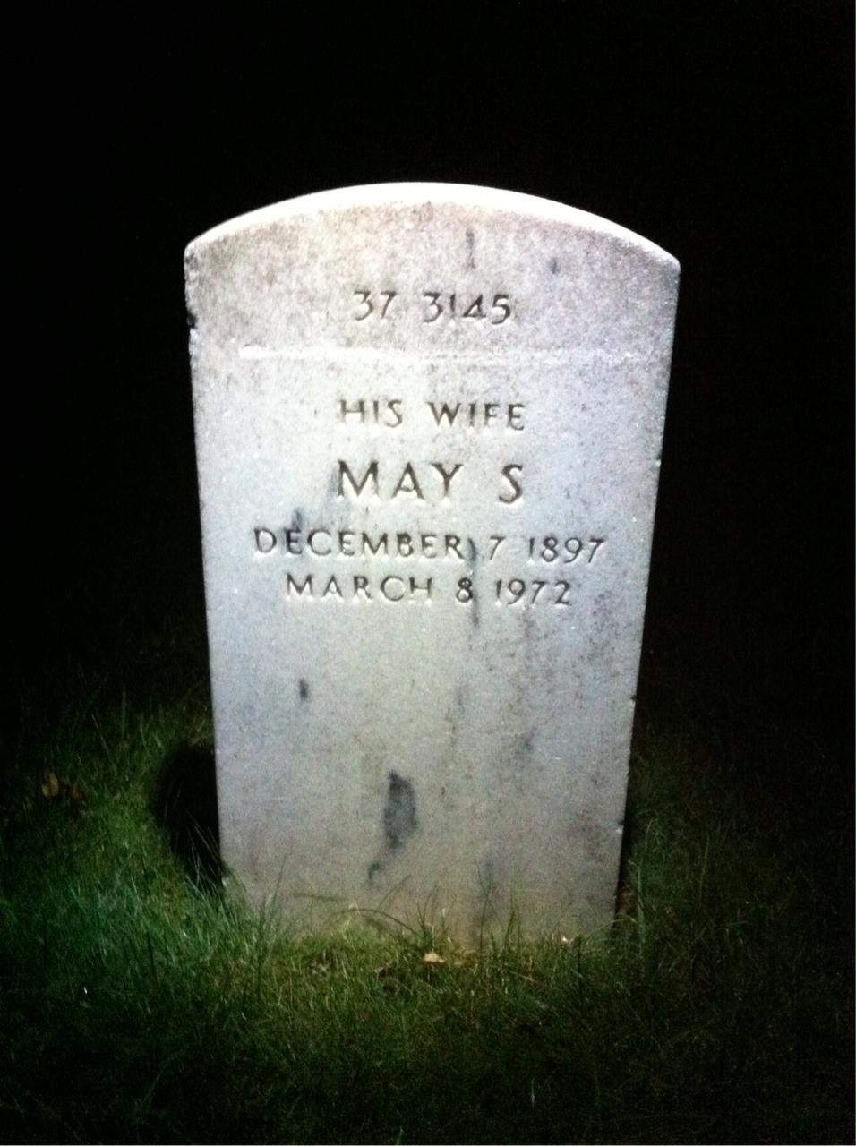 Back of headstone — Courtney Conover