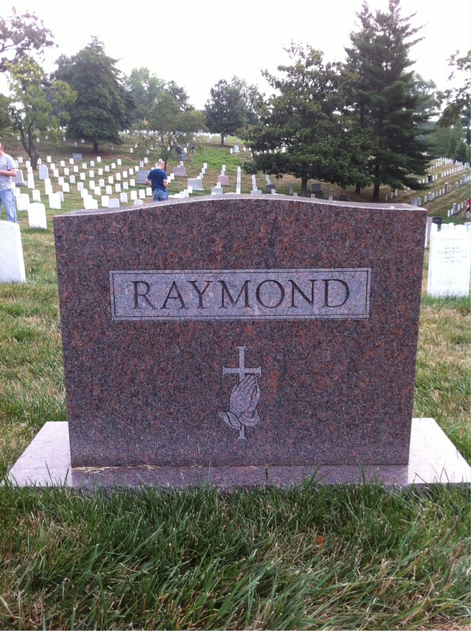 Back of headstone — Virginia Raymond