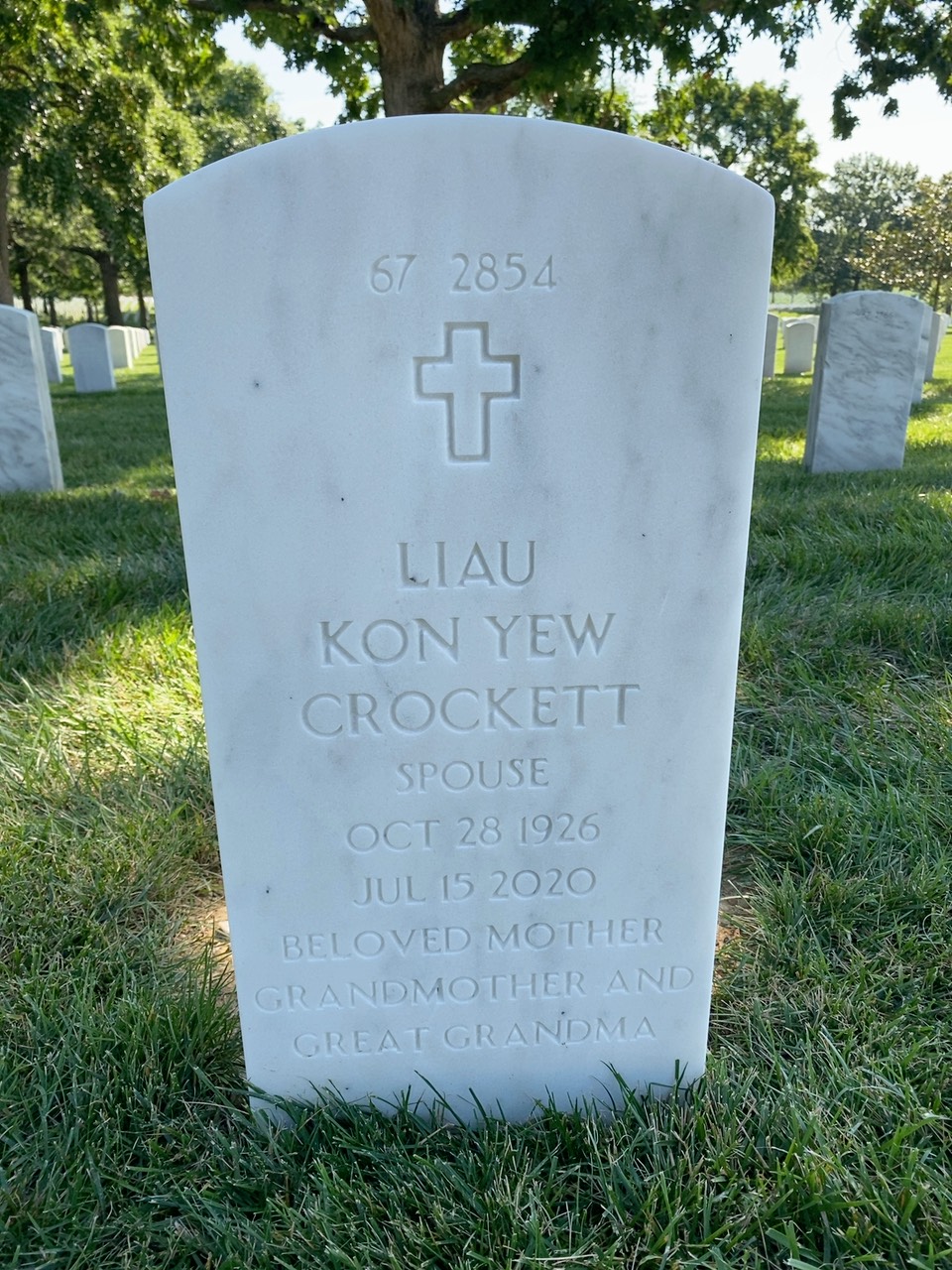 Back of headstone — Bolling Crockett