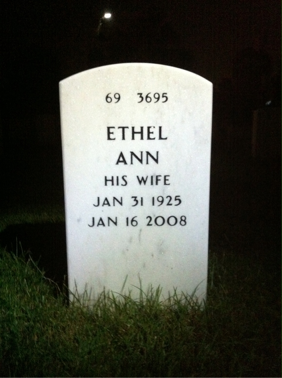 Back of headstone — John Badin