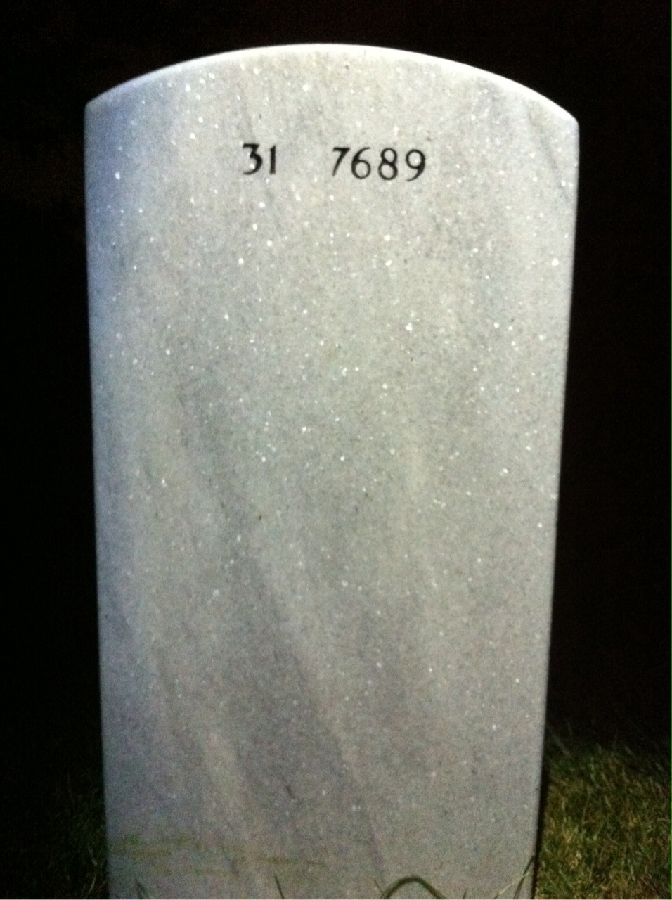 Back of headstone — Charles Stone