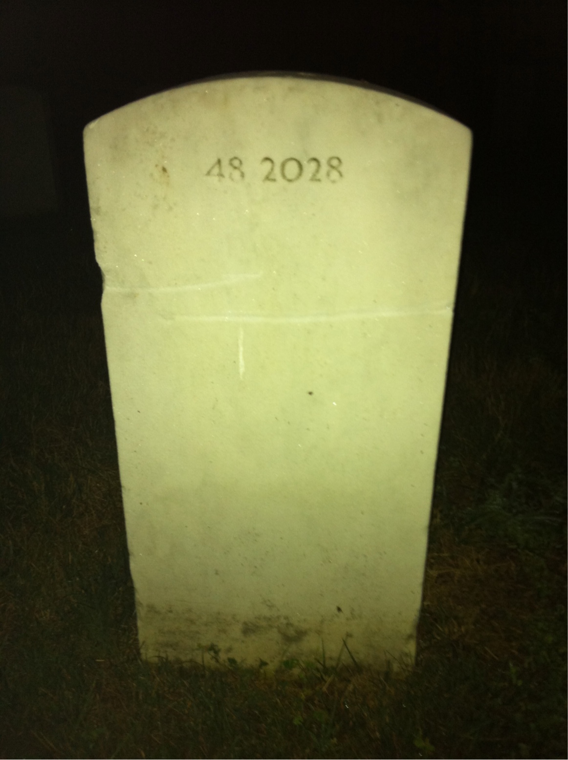 Back of headstone — Roland Mills