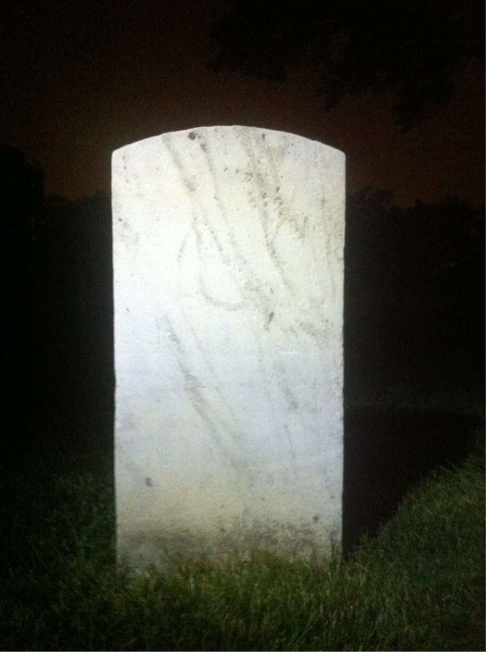 Back of headstone — George Allen